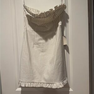 Lulu's Ivory and Black Pinstripe Dress